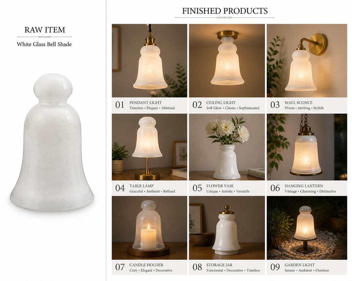 Glass bell shade 